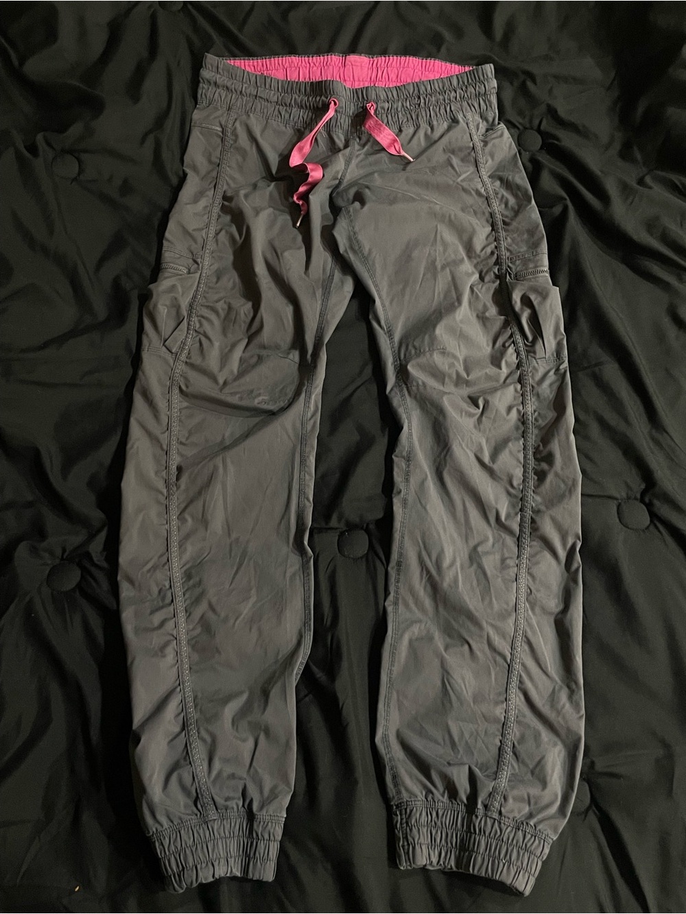lululemon athletica Gray Joggers with Pink Waistband and Drawcord